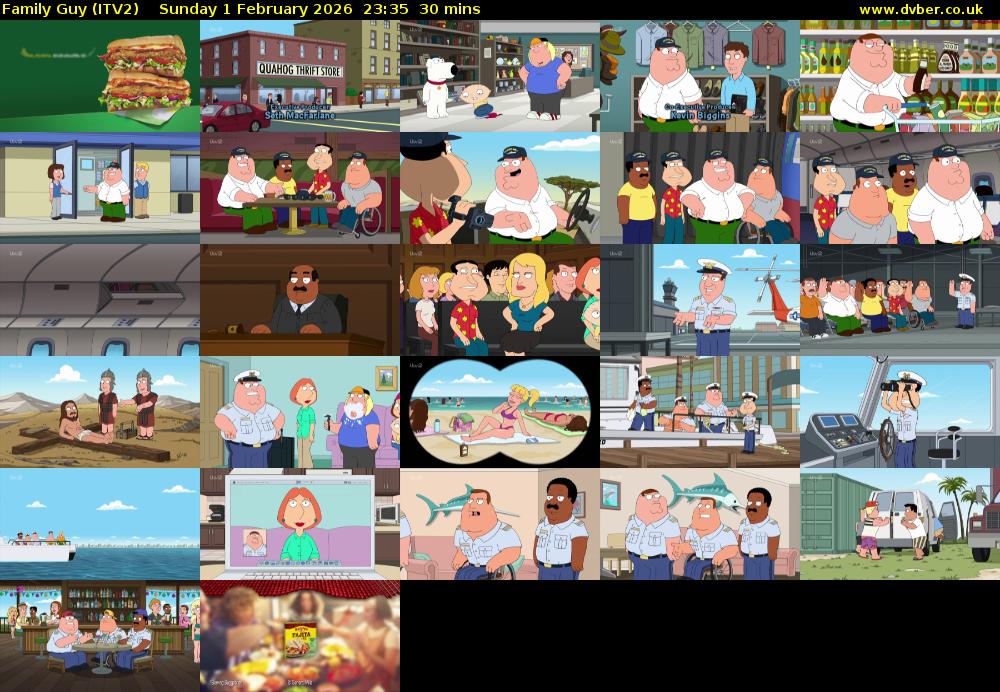 Family Guy (ITV2) Sunday 1 February 2026 23:35 - 00:05