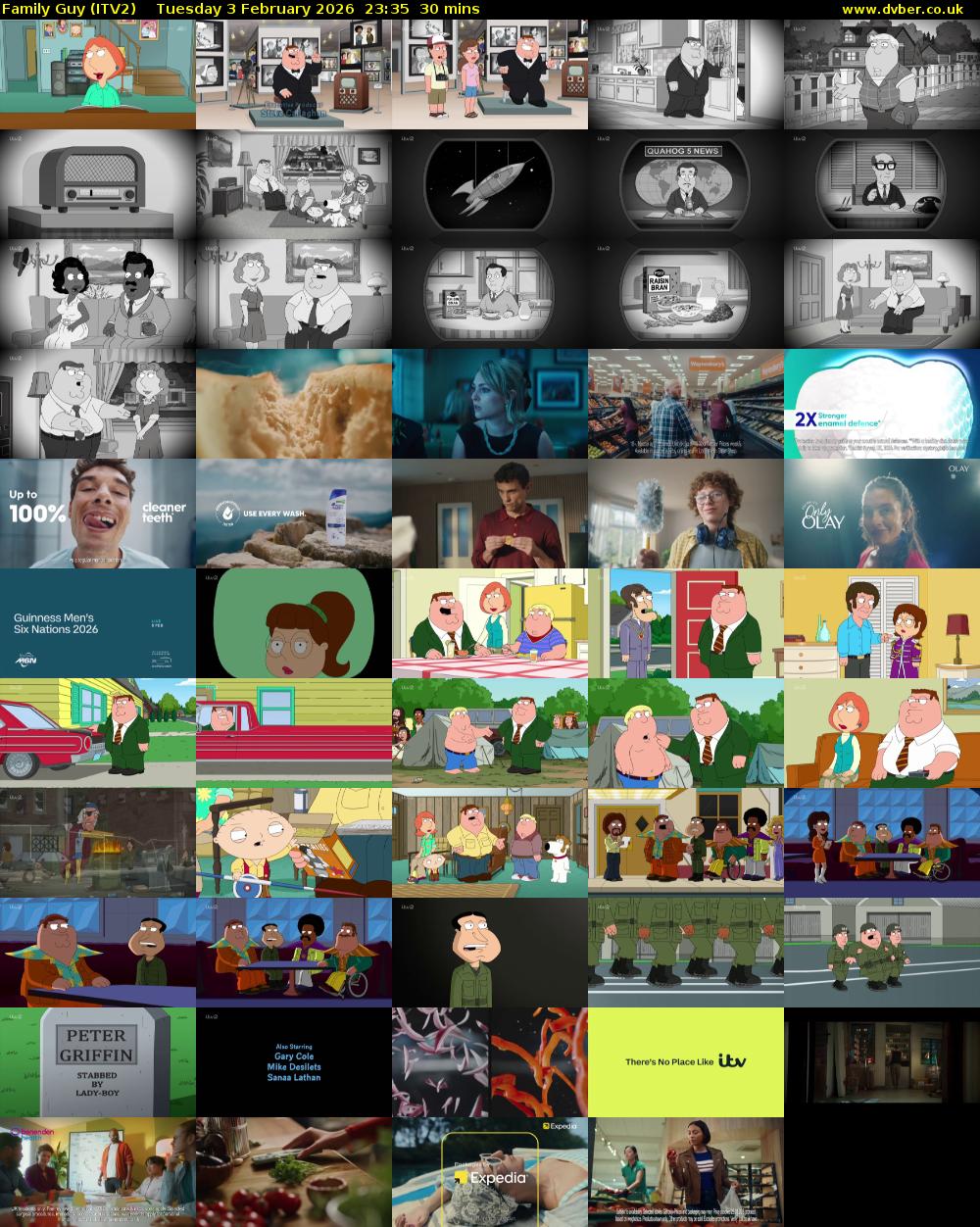 Family Guy (ITV2) Tuesday 3 February 2026 23:35 - 00:05