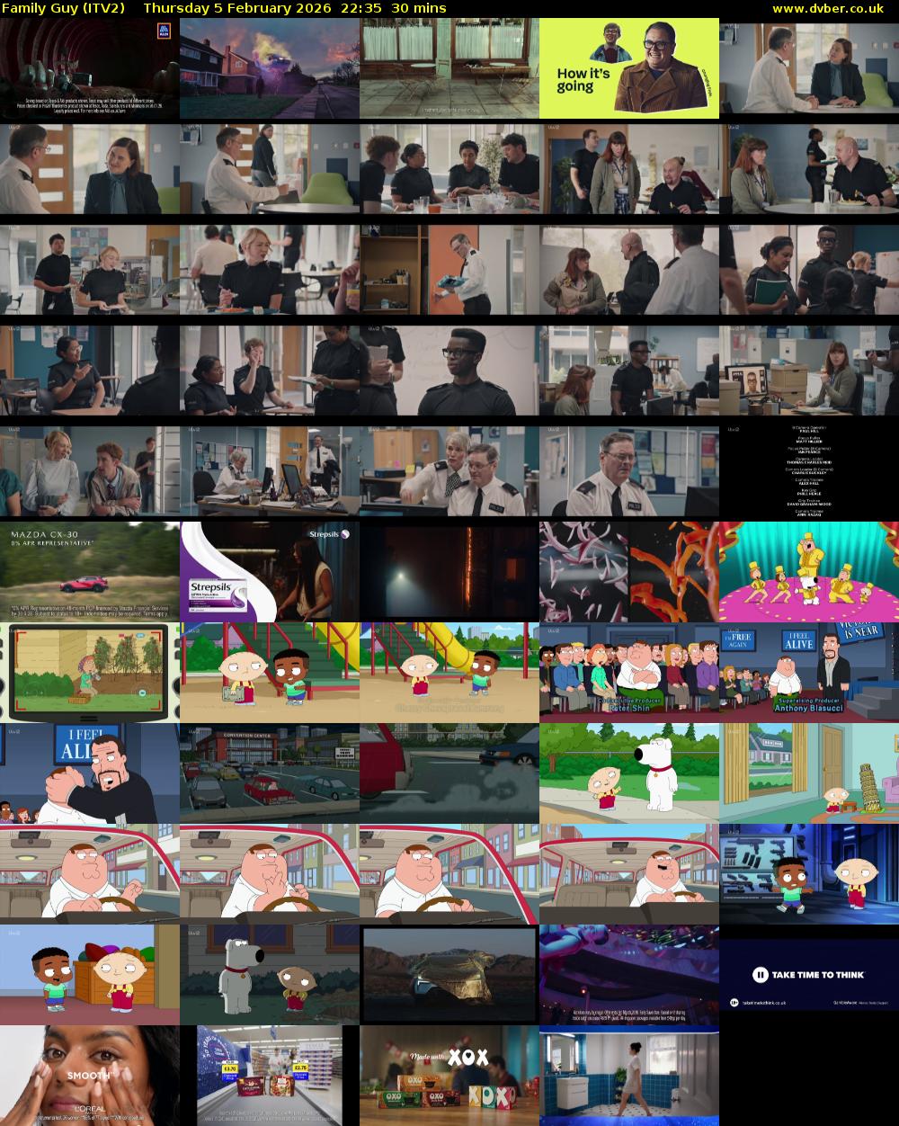 Family Guy (ITV2) Thursday 5 February 2026 22:35 - 23:05