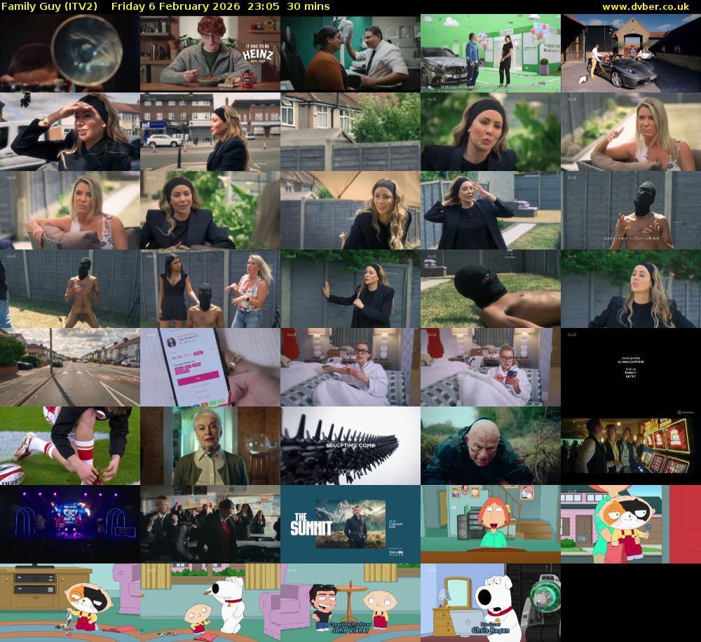 Family Guy (ITV2) Friday 6 February 2026 23:05 - 23:35