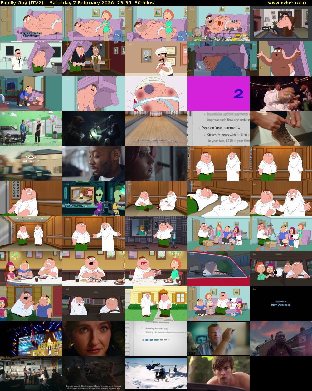 Family Guy (ITV2) Saturday 7 February 2026 23:35 - 00:05