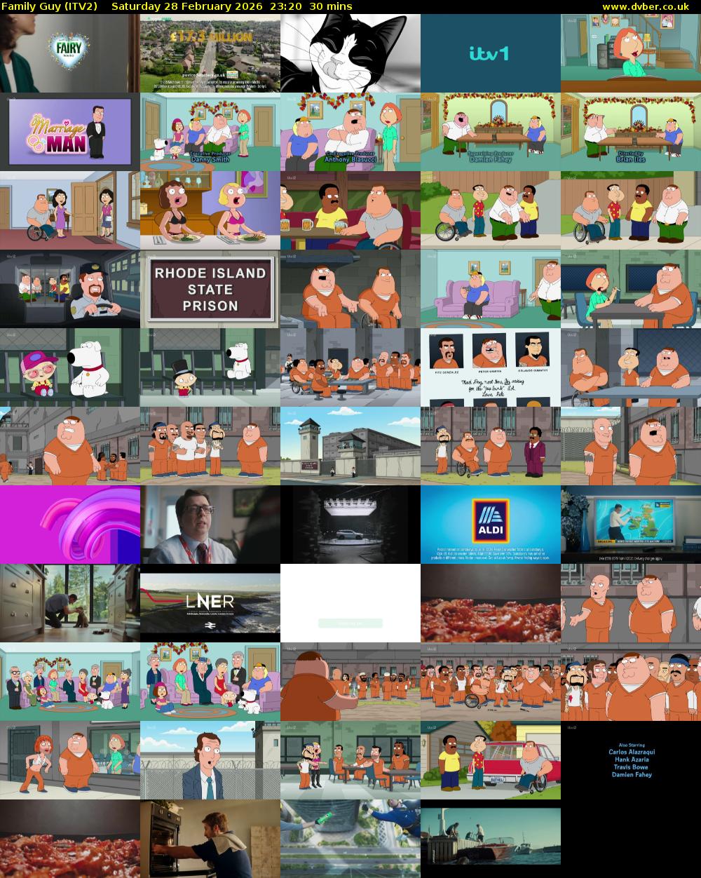 Family Guy (ITV2) Saturday 28 February 2026 23:20 - 23:50