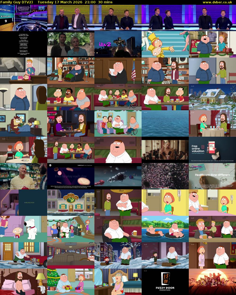 Family Guy (ITV2) Tuesday 17 March 2026 21:00 - 21:30
