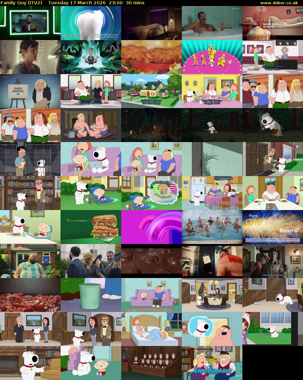 Family Guy (ITV2) Tuesday 17 March 2026 23:00 - 23:30