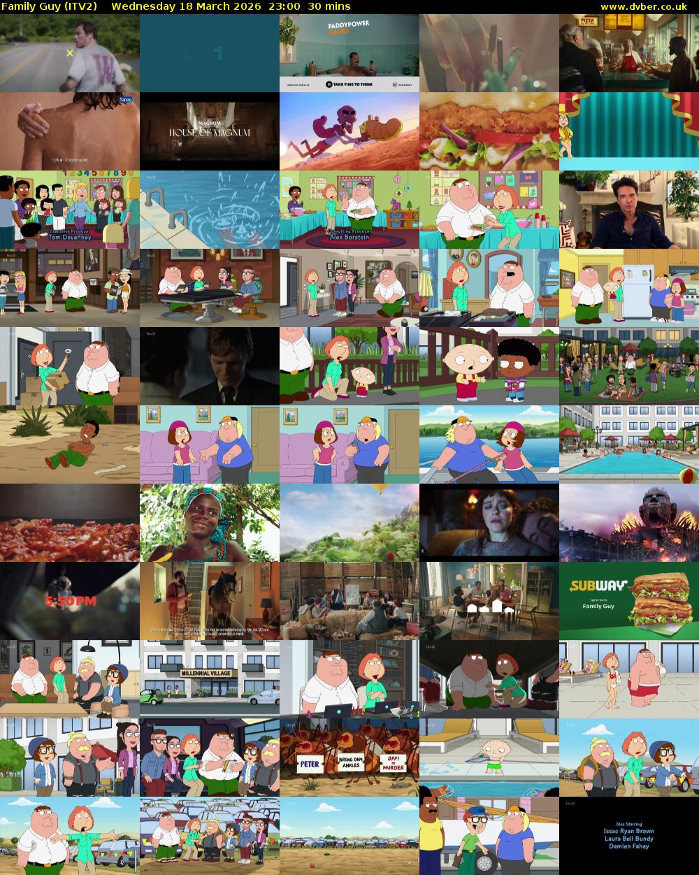 Family Guy (ITV2) Wednesday 18 March 2026 23:00 - 23:30