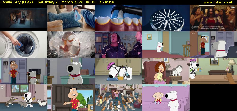 Family Guy (ITV2) Saturday 21 March 2026 00:00 - 00:25