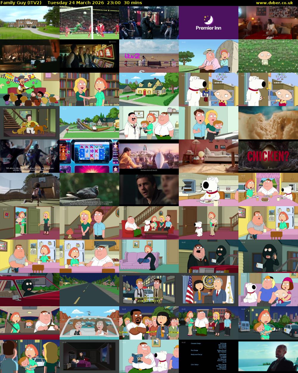 Family Guy (ITV2) Tuesday 24 March 2026 23:00 - 23:30