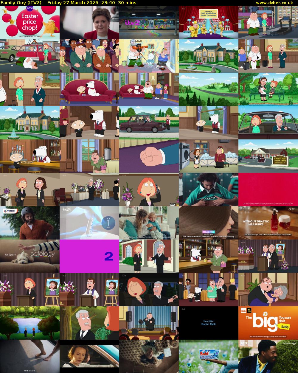 Family Guy (ITV2) Friday 27 March 2026 23:40 - 00:10