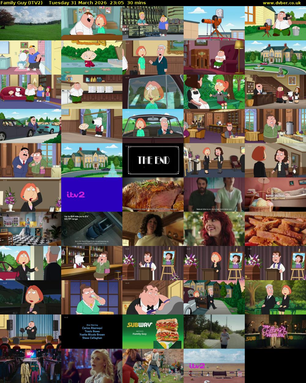 Family Guy (ITV2) Tuesday 31 March 2026 23:05 - 23:35