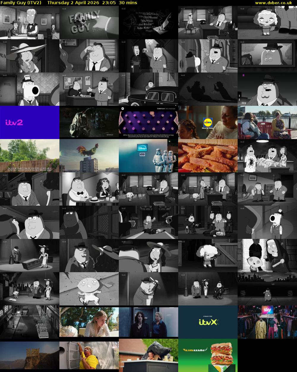 Family Guy (ITV2) Thursday 2 April 2026 23:05 - 23:35