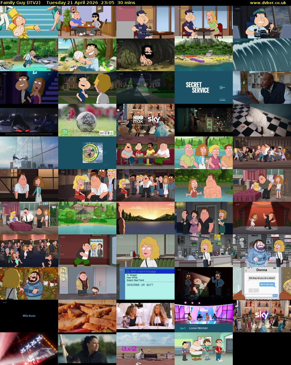 Family Guy (ITV2) Tuesday 21 April 2026 23:05 - 23:35