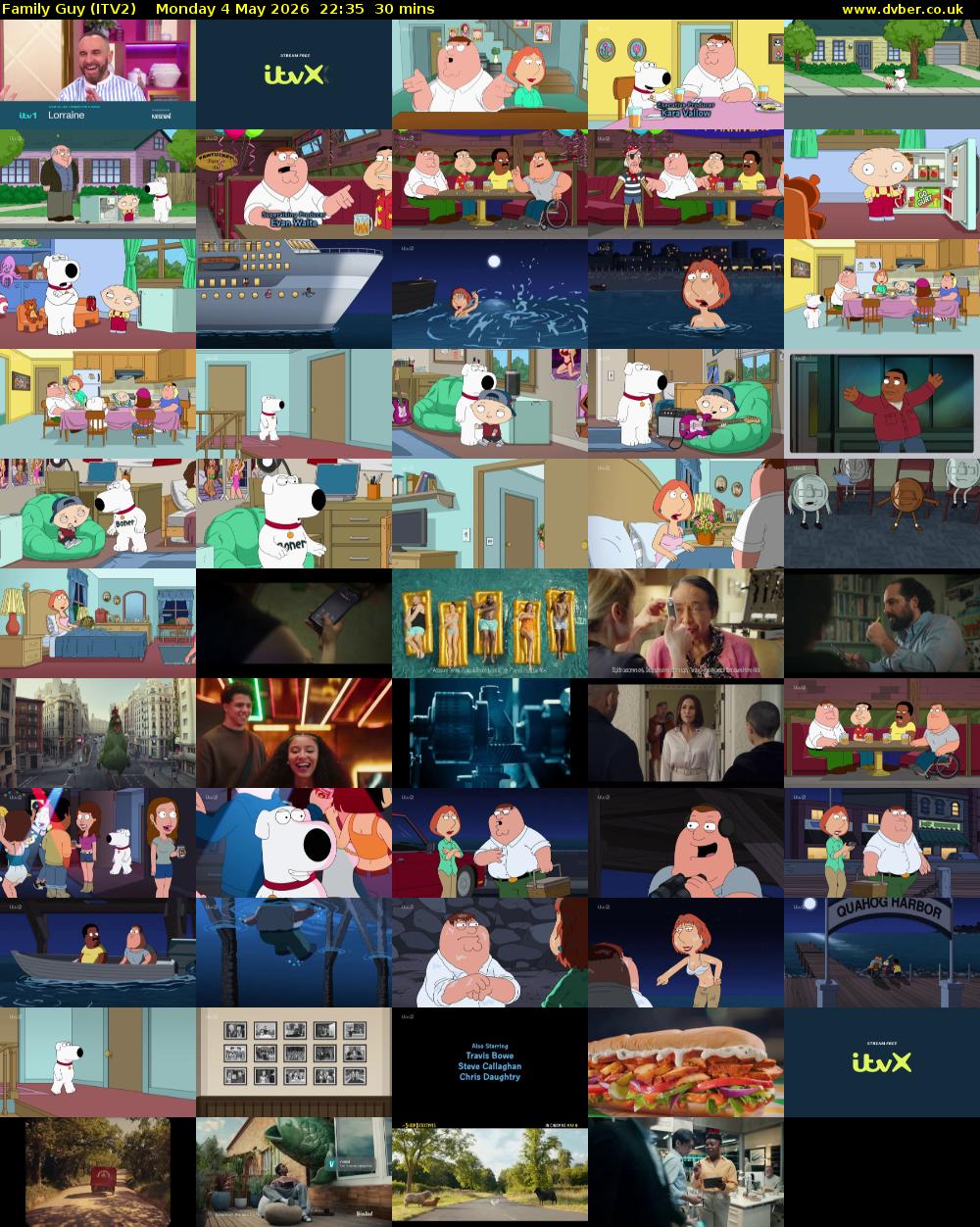 Family Guy (ITV2) Monday 4 May 2026 22:35 - 23:05
