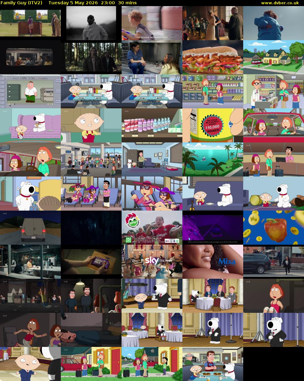 Family Guy (ITV2) Tuesday 5 May 2026 23:00 - 23:30