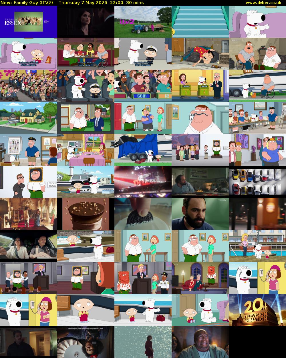 Family Guy (ITV2) Thursday 7 May 2026 22:00 - 22:30
