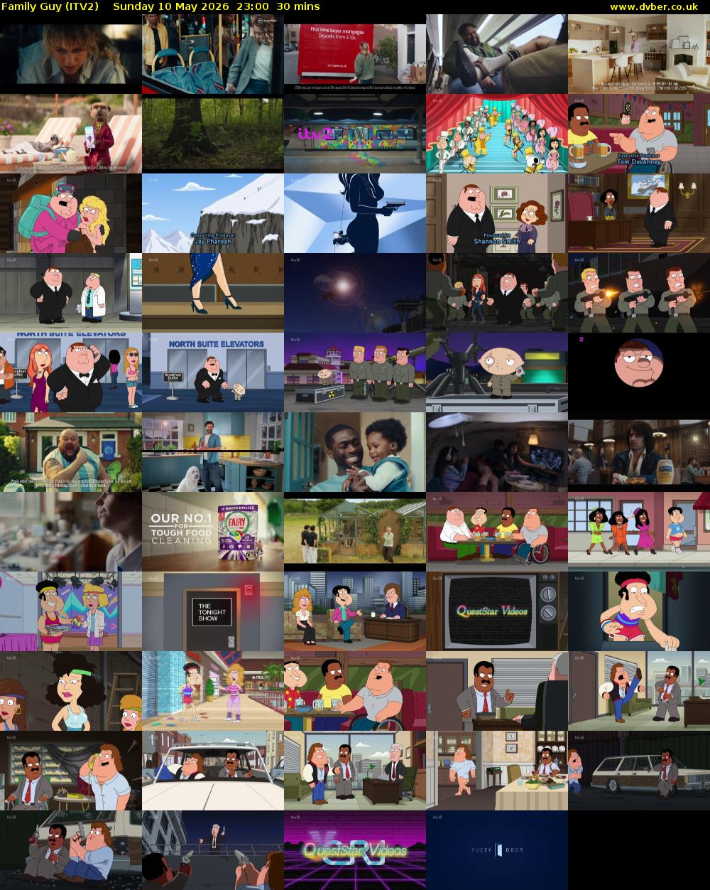 Family Guy (ITV2) Sunday 10 May 2026 23:00 - 23:30