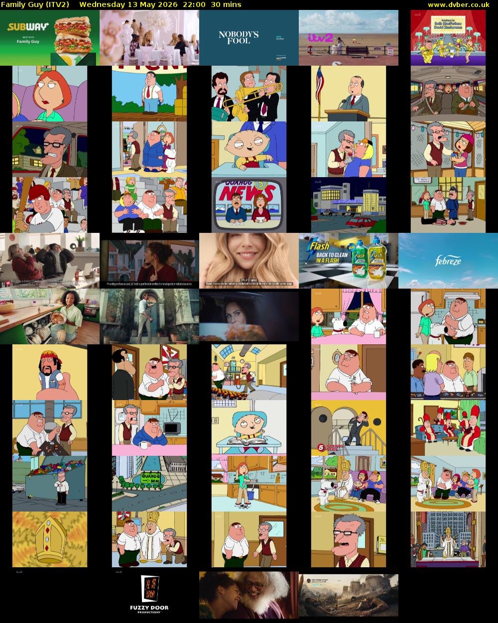 Family Guy (ITV2) Wednesday 13 May 2026 22:00 - 22:30
