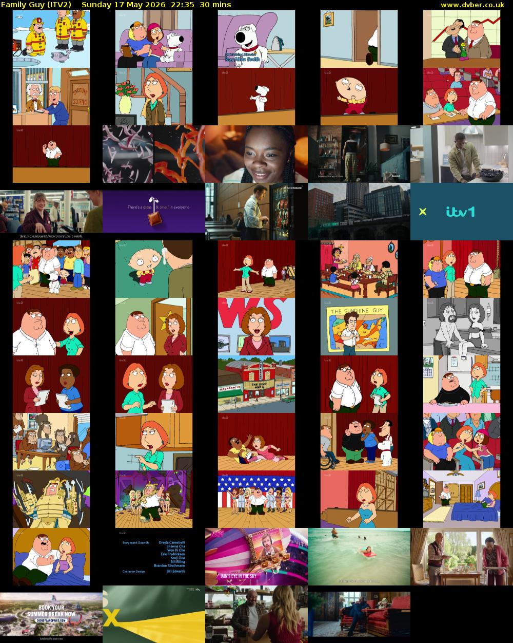 Family Guy (ITV2) Sunday 17 May 2026 22:35 - 23:05