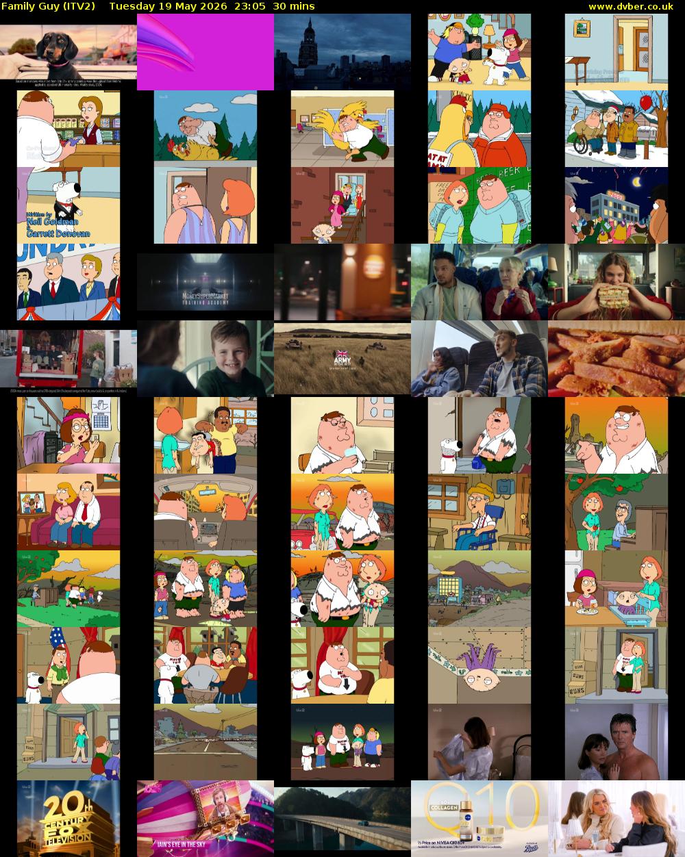 Family Guy (ITV2) Tuesday 19 May 2026 23:05 - 23:35