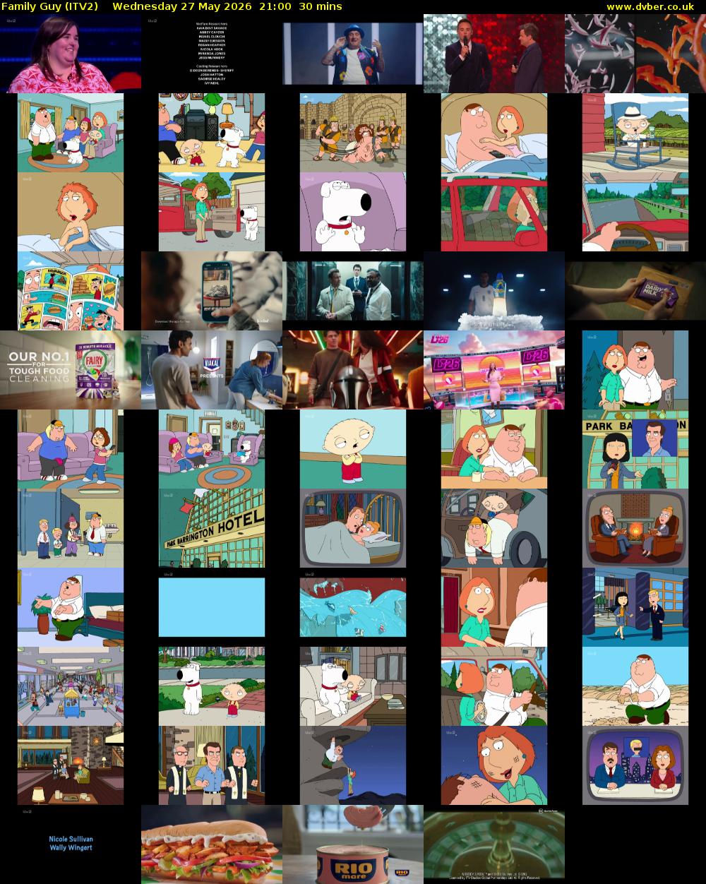Family Guy (ITV2) Wednesday 27 May 2026 21:00 - 21:30