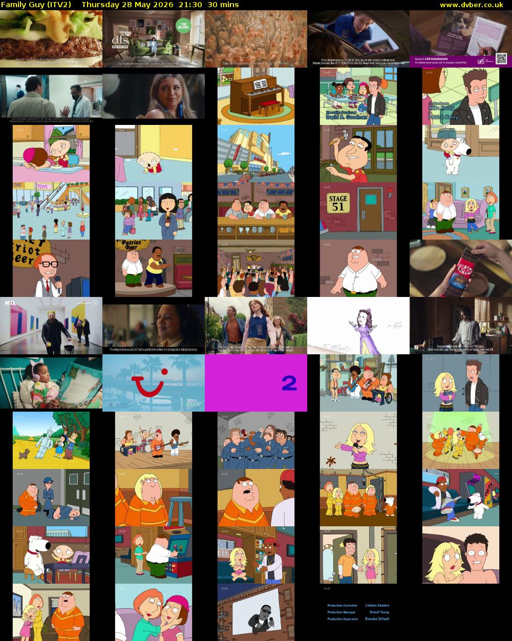 Family Guy (ITV2) Thursday 28 May 2026 21:30 - 22:00