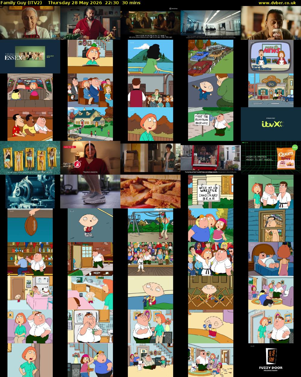 Family Guy (ITV2) Thursday 28 May 2026 22:30 - 23:00