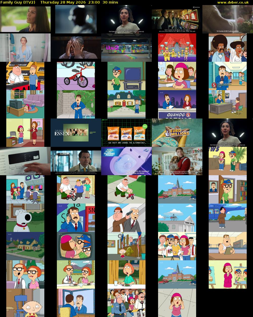 Family Guy (ITV2) Thursday 28 May 2026 23:00 - 23:30