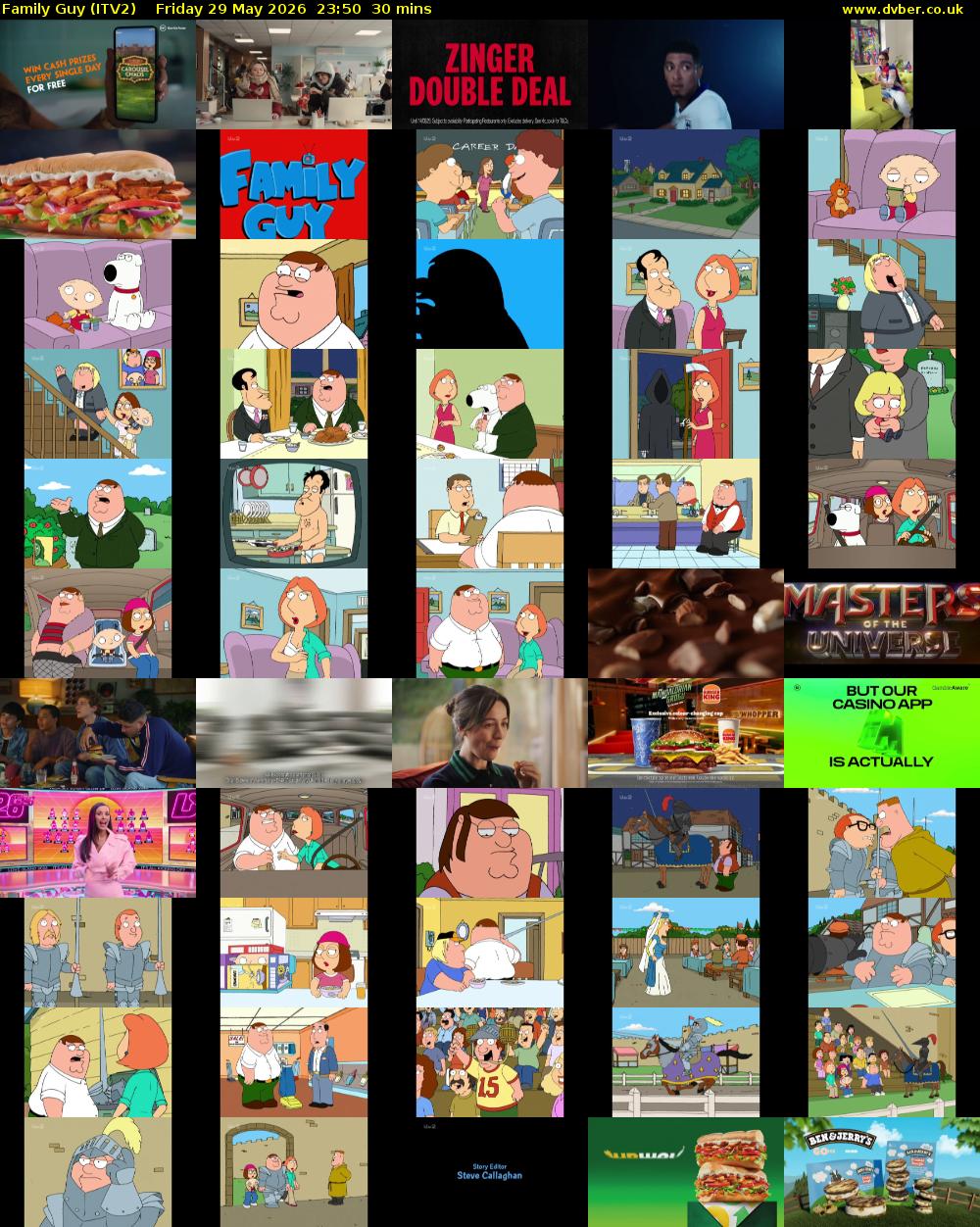 Family Guy (ITV2) Friday 29 May 2026 23:50 - 00:20