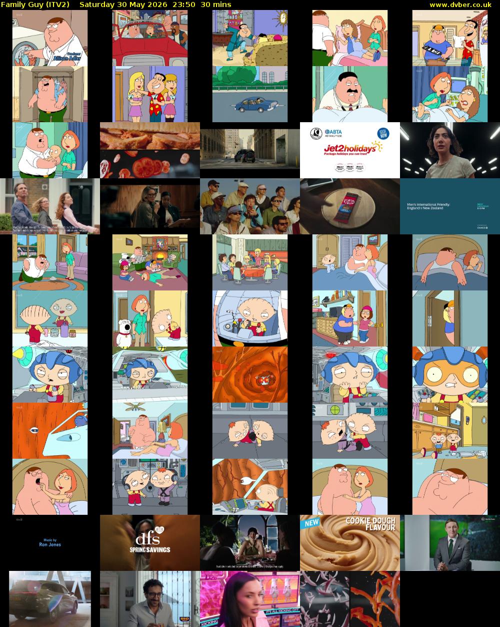 Family Guy (ITV2) Saturday 30 May 2026 23:50 - 00:20