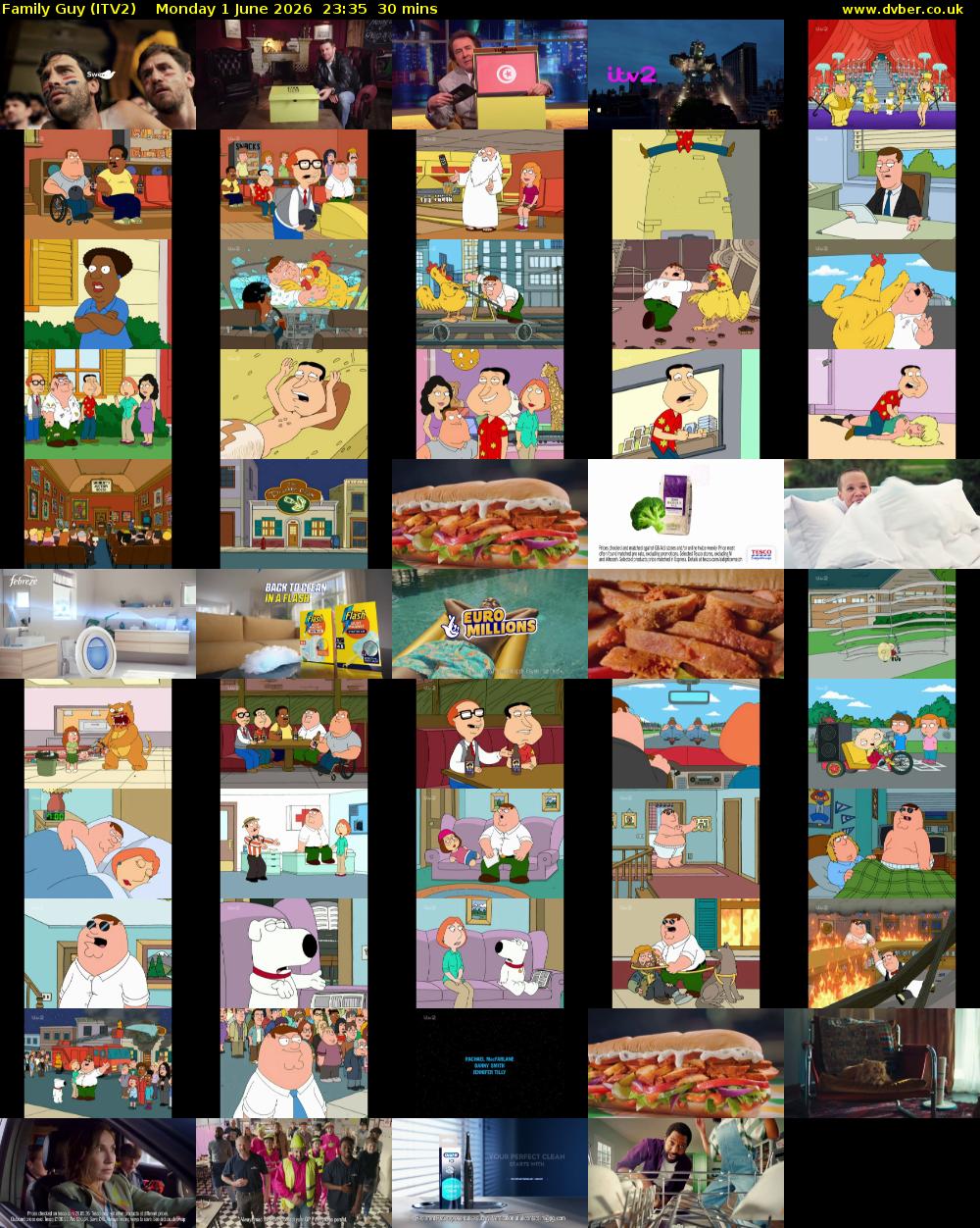 Family Guy (ITV2) Monday 1 June 2026 23:35 - 00:05