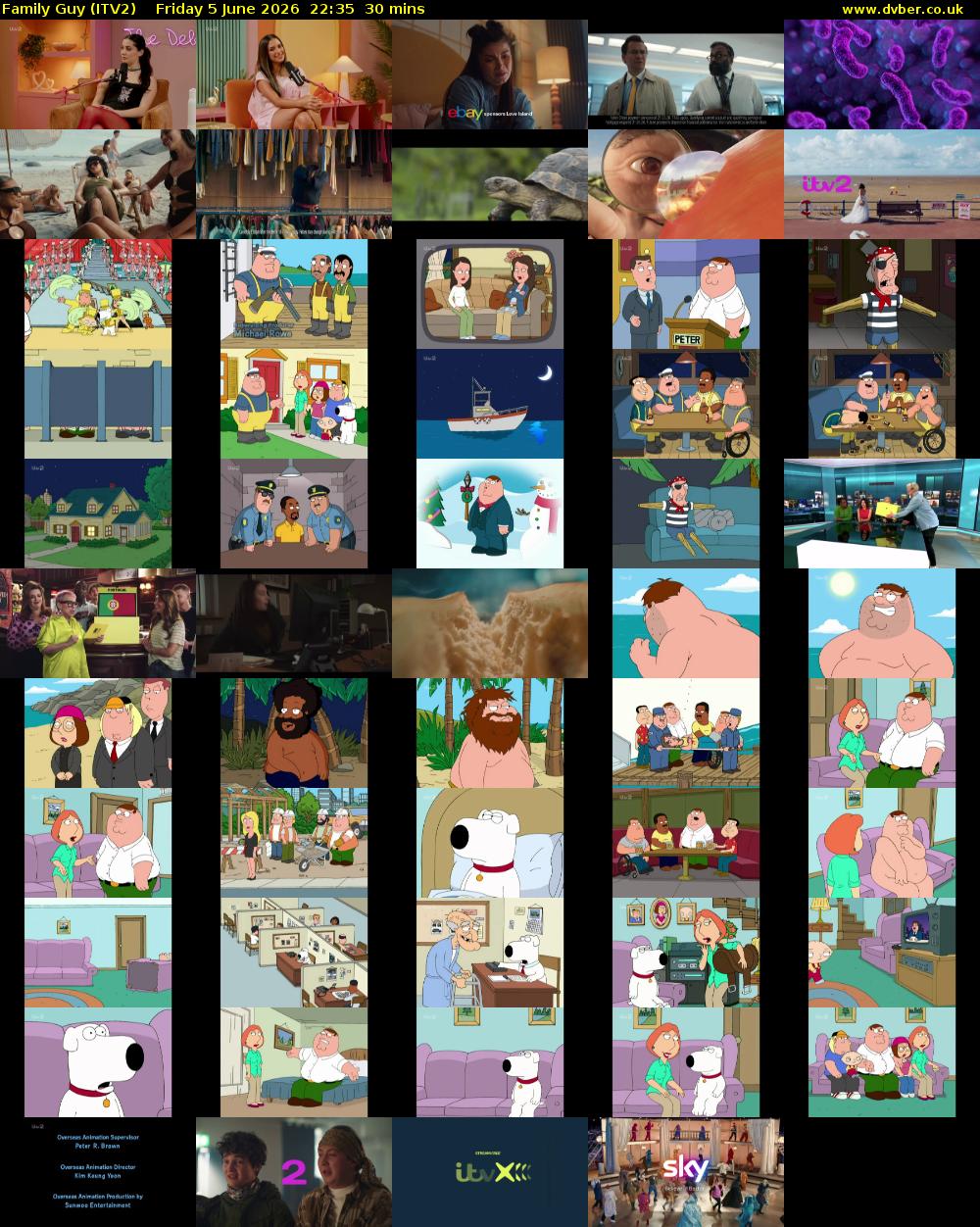 Family Guy (ITV2) Friday 5 June 2026 22:35 - 23:05
