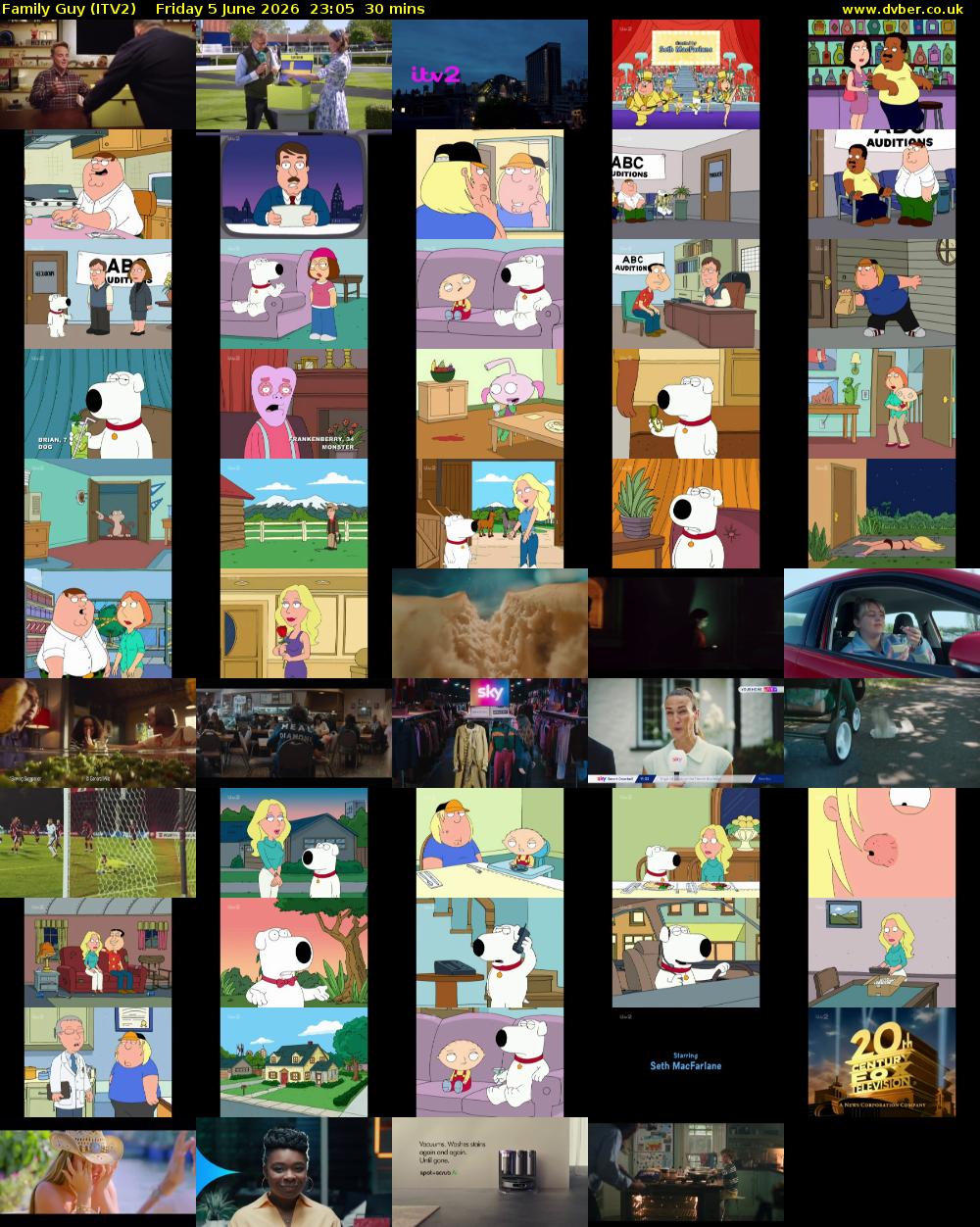 Family Guy (ITV2) Friday 5 June 2026 23:05 - 23:35