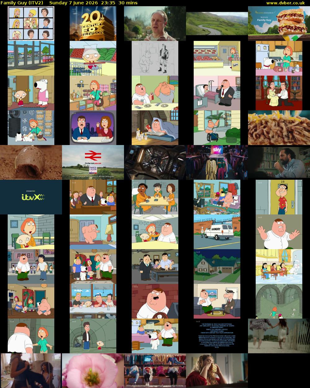 Family Guy (ITV2) Sunday 7 June 2026 23:35 - 00:05