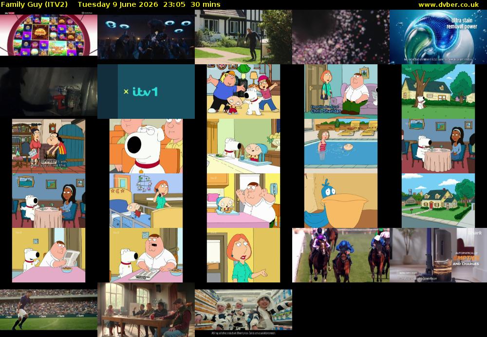 Family Guy (ITV2) Tuesday 9 June 2026 23:05 - 23:35