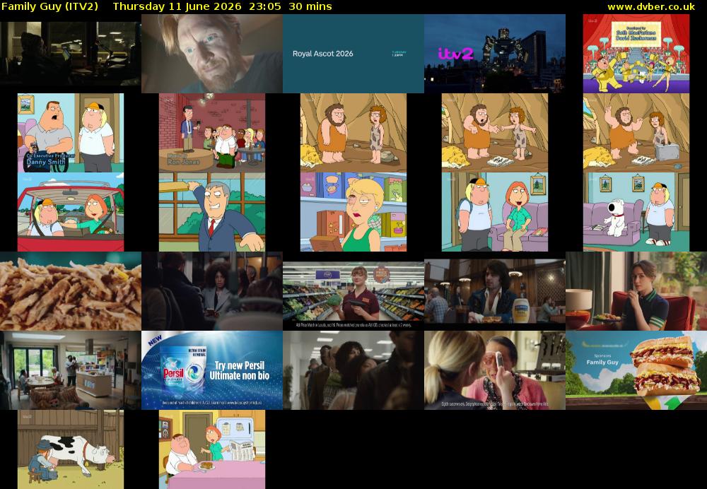 Family Guy (ITV2) Thursday 11 June 2026 23:05 - 23:35