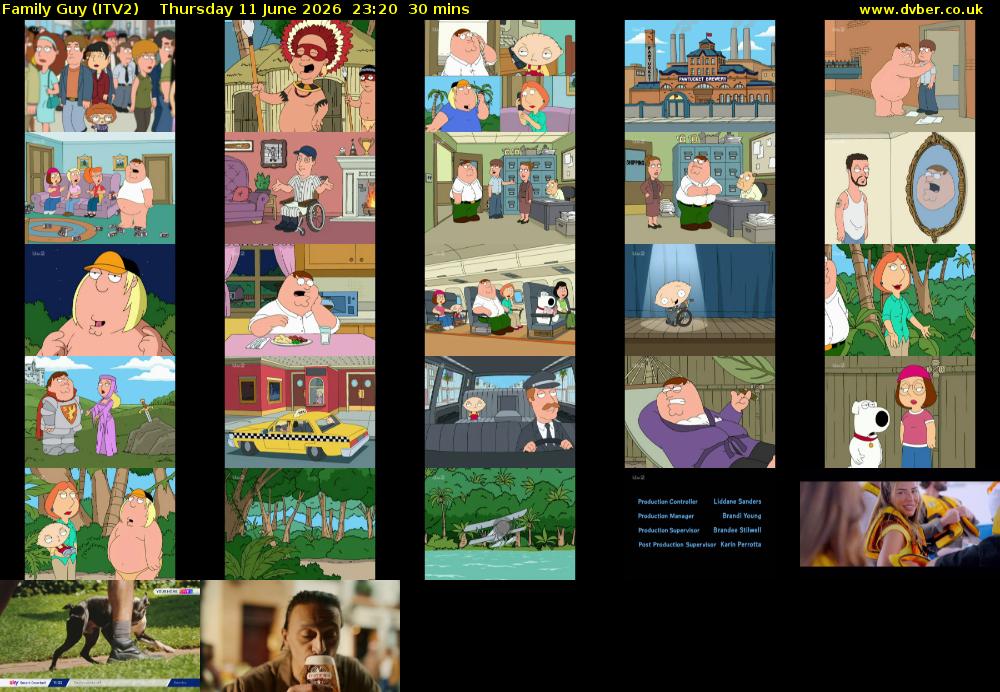 Family Guy (ITV2) Thursday 11 June 2026 23:20 - 23:50
