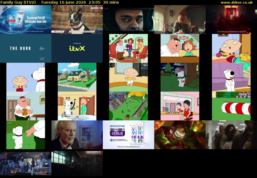 Family Guy (ITV2) Tuesday 16 June 2026 23:05 - 23:35