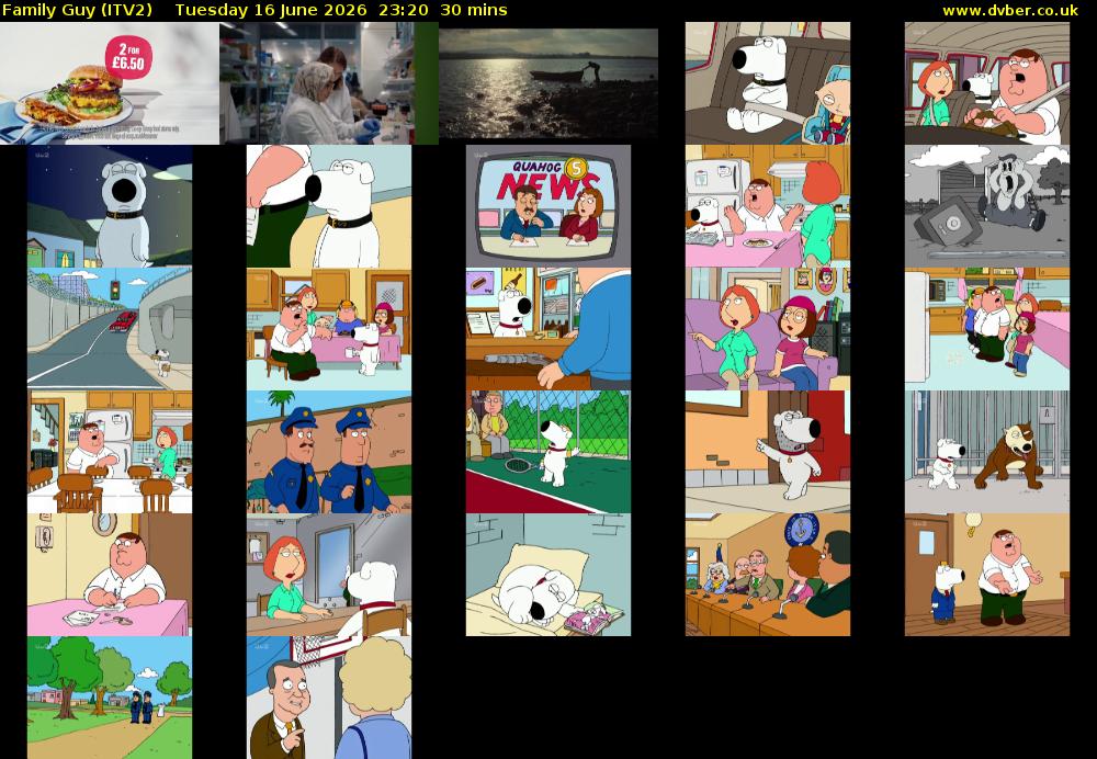 Family Guy (ITV2) Tuesday 16 June 2026 23:20 - 23:50