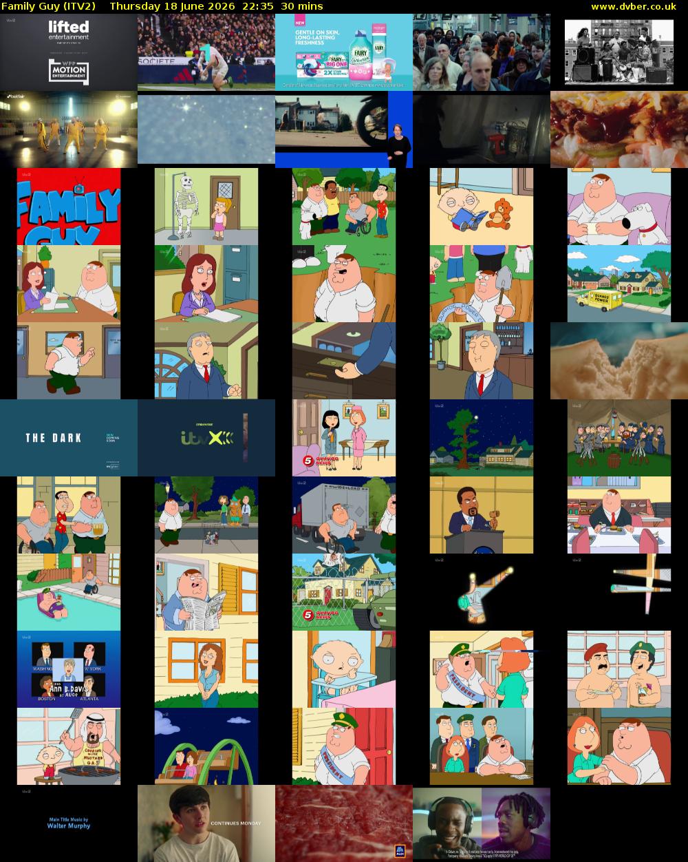 Family Guy (ITV2) Thursday 18 June 2026 22:35 - 23:05