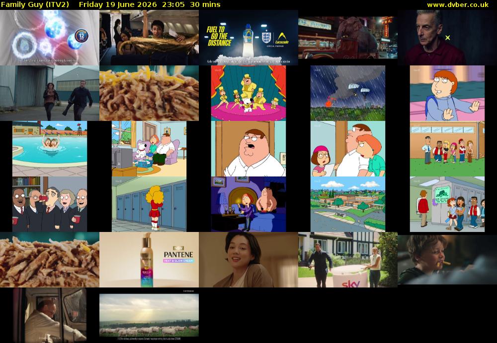 Family Guy (ITV2) Friday 19 June 2026 23:05 - 23:35