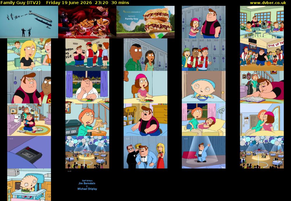 Family Guy (ITV2) Friday 19 June 2026 23:20 - 23:50