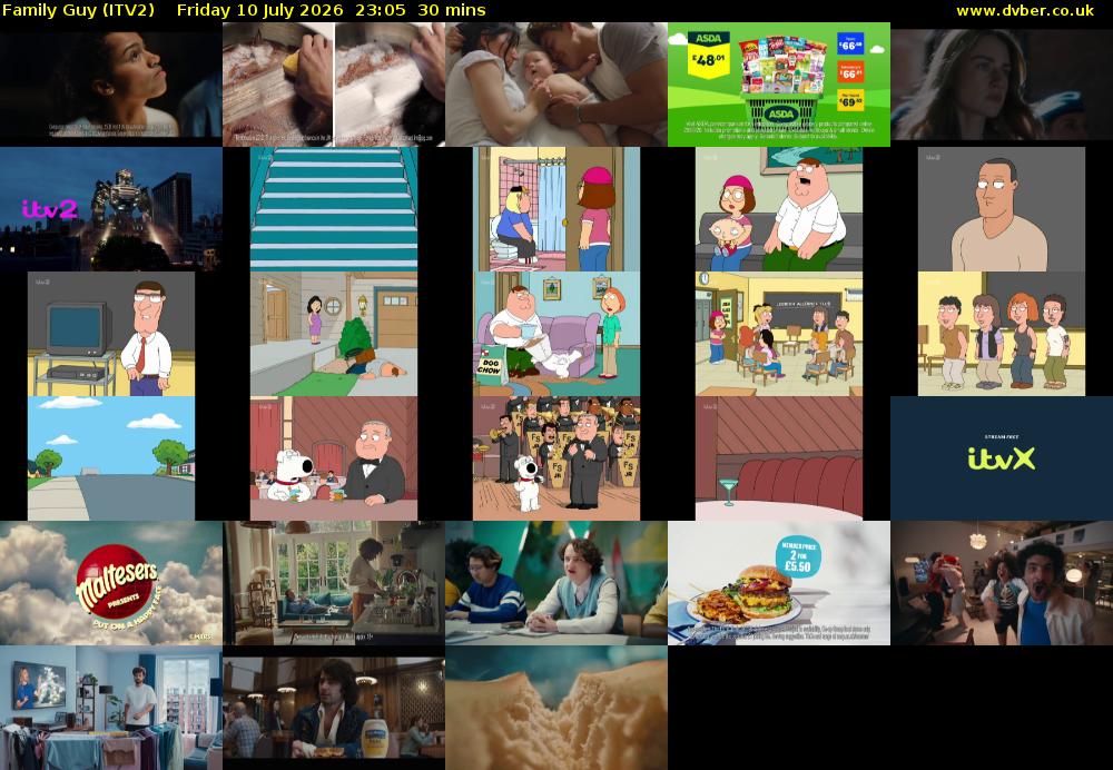 Family Guy (ITV2) Friday 10 July 2026 23:05 - 23:35