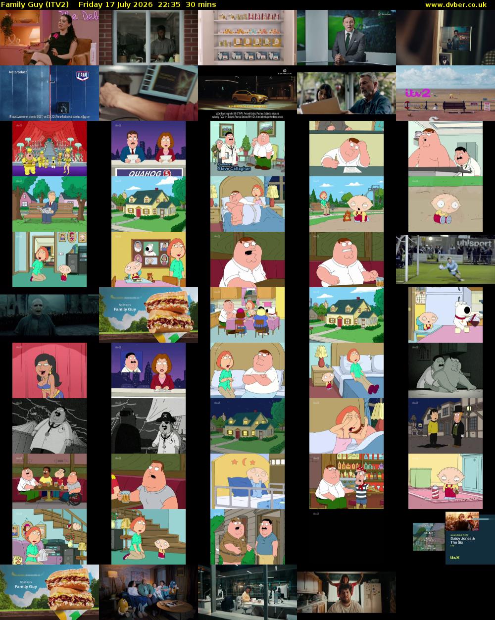 Family Guy (ITV2) Friday 17 July 2026 22:35 - 23:05