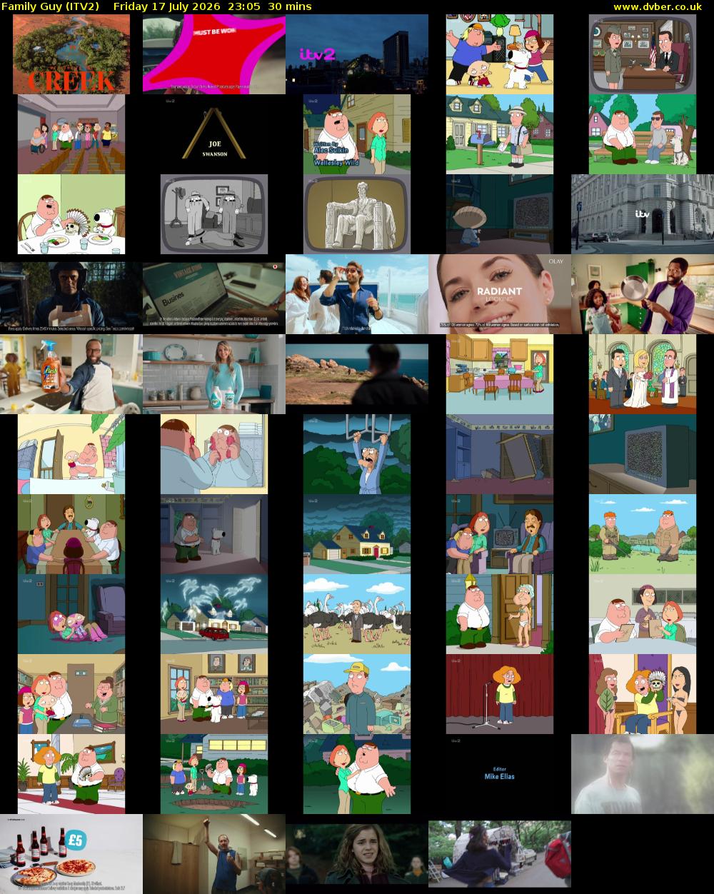 Family Guy (ITV2) Friday 17 July 2026 23:05 - 23:35