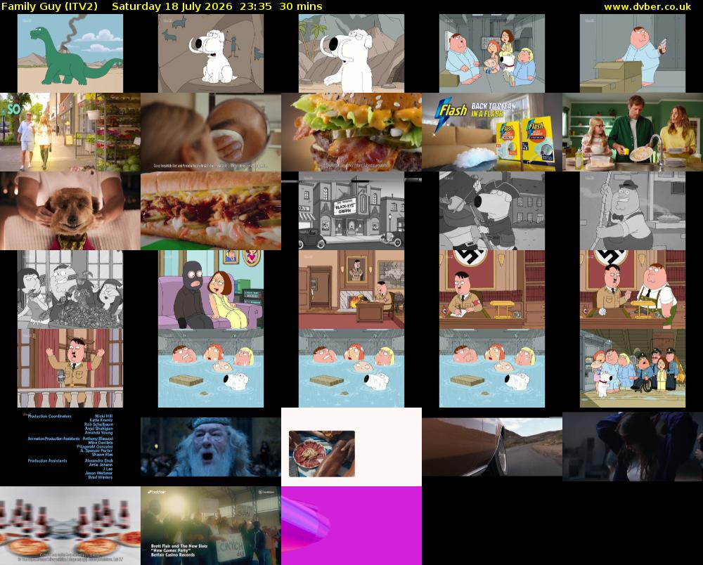 Family Guy (ITV2) Saturday 18 July 2026 23:35 - 00:05