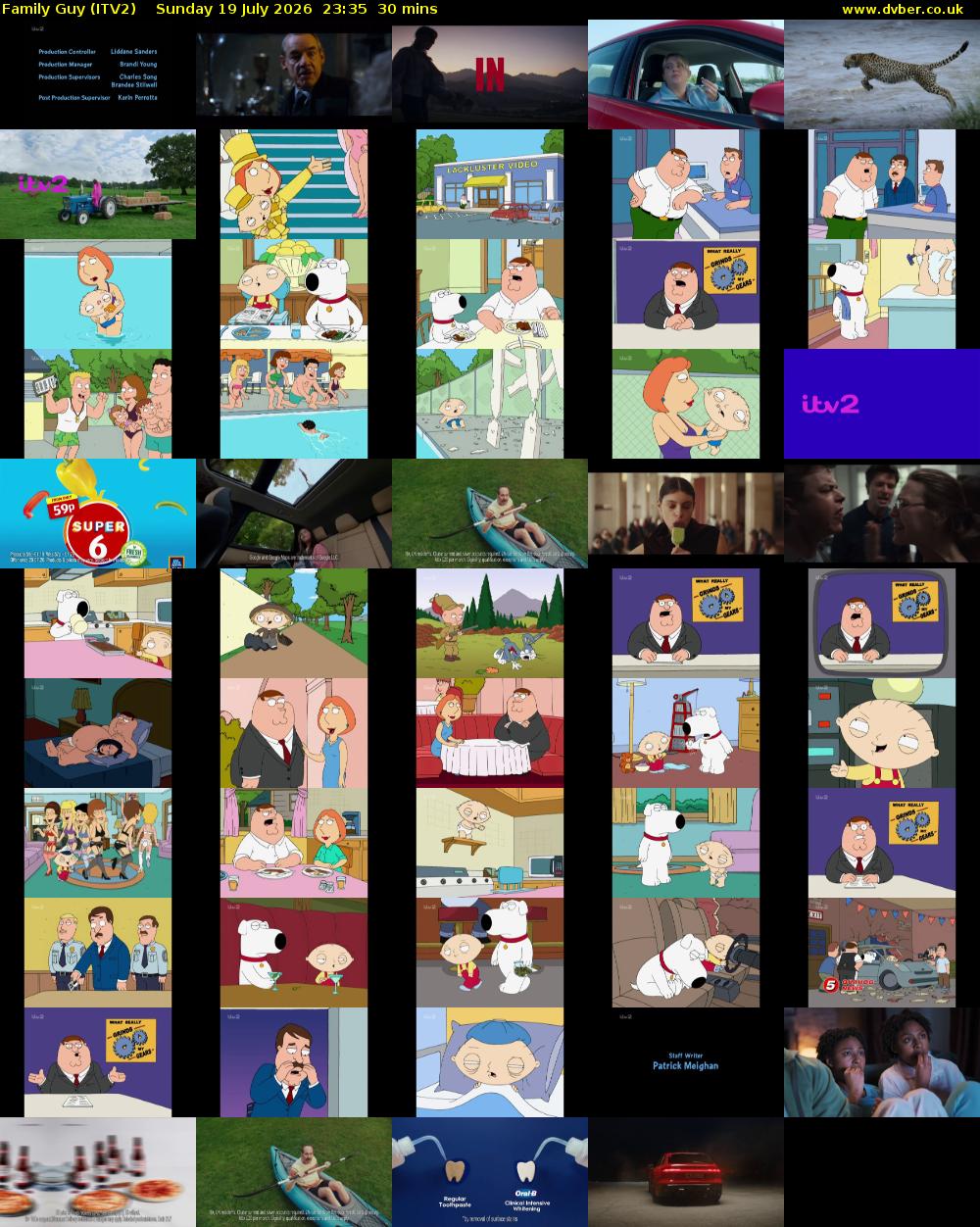 Family Guy (ITV2) Sunday 19 July 2026 23:35 - 00:05