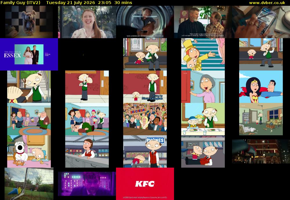 Family Guy (ITV2) Tuesday 21 July 2026 23:05 - 23:35