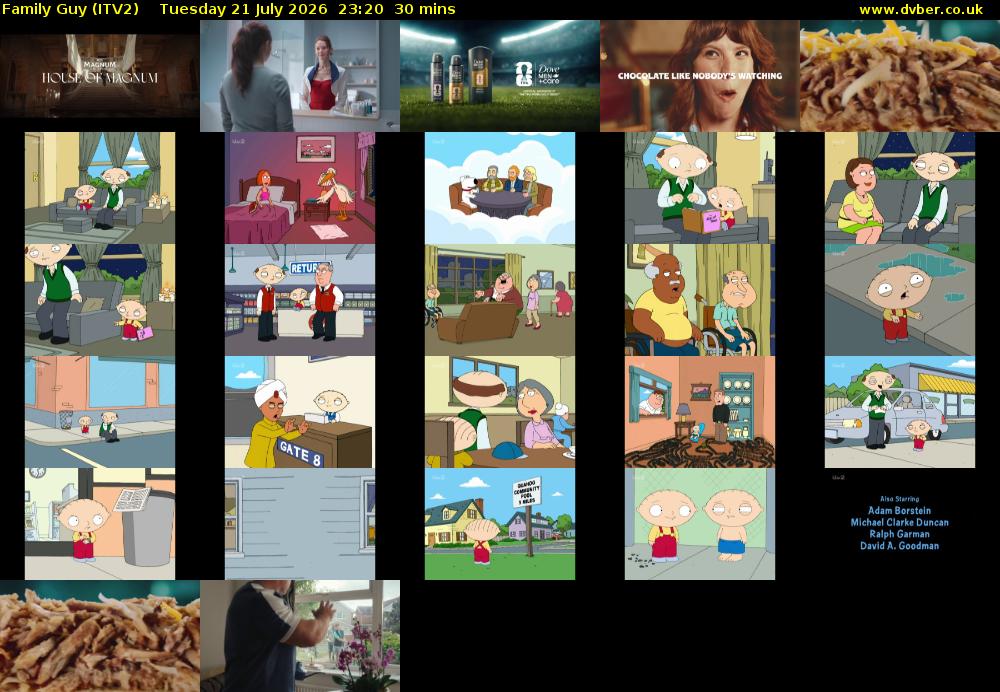 Family Guy (ITV2) Tuesday 21 July 2026 23:20 - 23:50