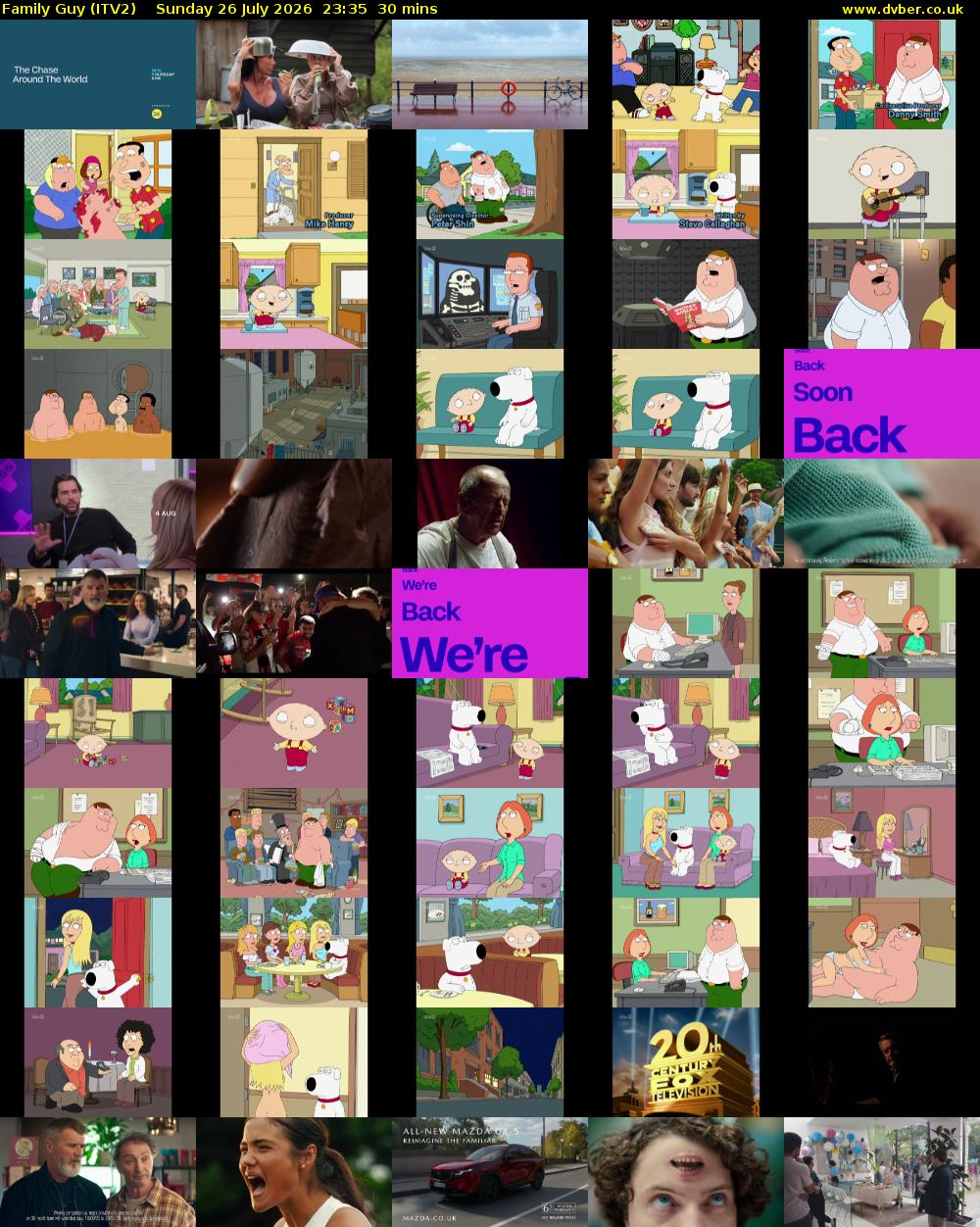 Family Guy (ITV2) Sunday 26 July 2026 23:35 - 00:05