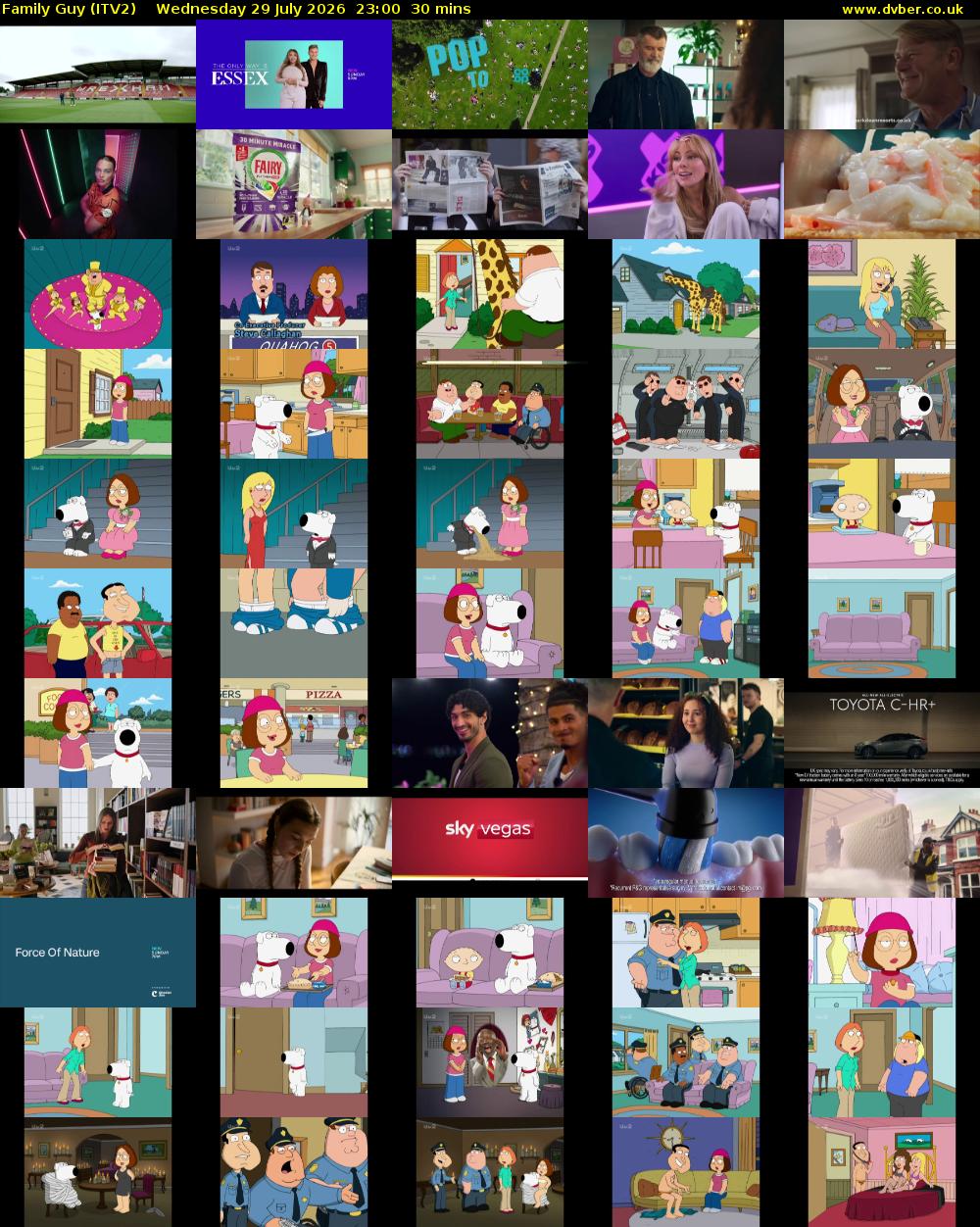 Family Guy (ITV2) Wednesday 29 July 2026 23:00 - 23:30