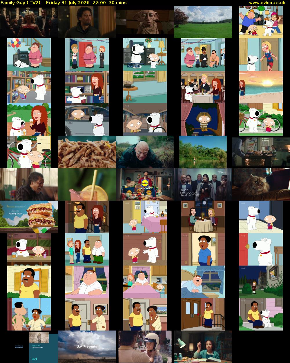 Family Guy (ITV2) Friday 31 July 2026 22:00 - 22:30